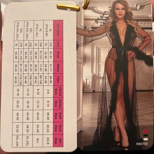 Brand-new with tags sheer robe Teddy robe black Boudoir robe